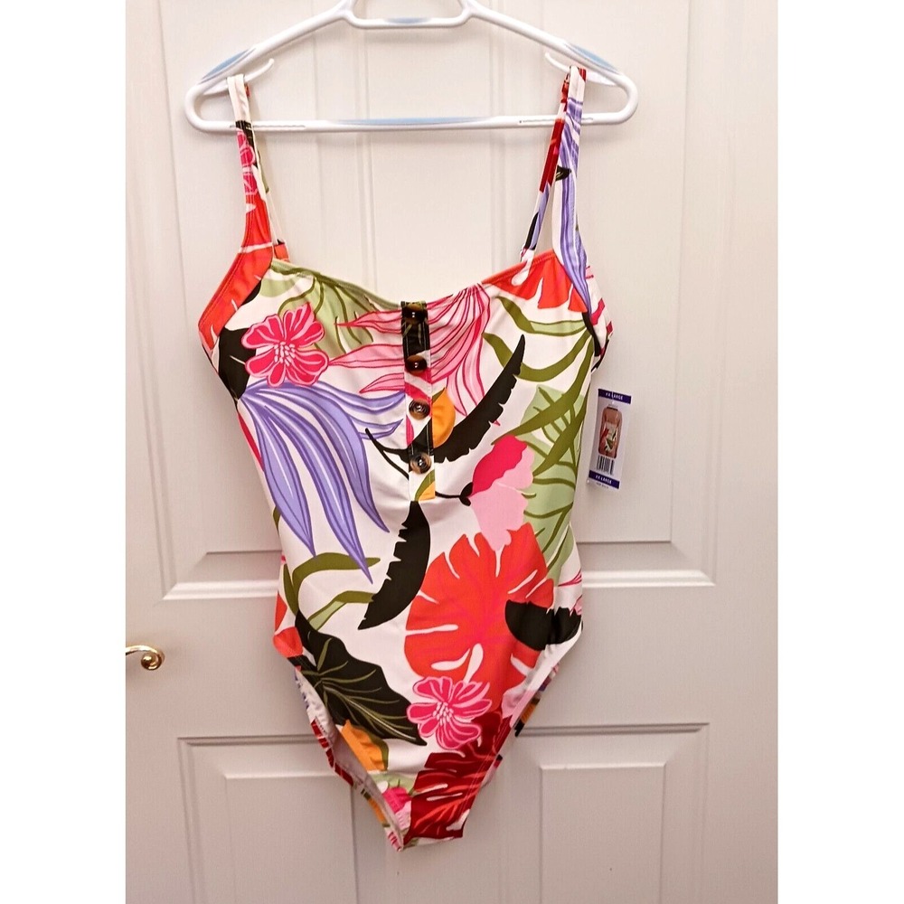 New Social Standard by Sanctuary One Piece Swim Bathing Suit XXL Floral Button
